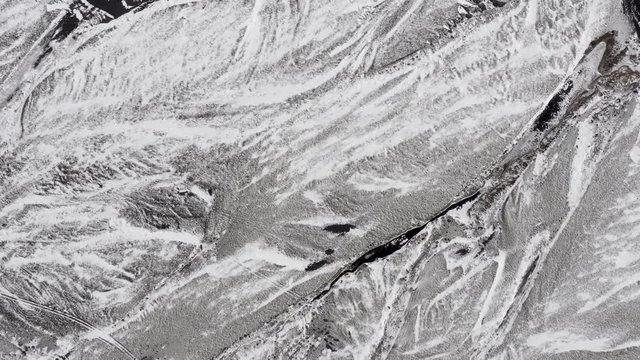 Contrasting Deserted and Baron Icelandic Landscape Seen From the Air