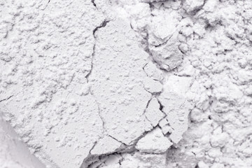 White cosmetic clay powder textured background, close up - obrazy, fototapety, plakaty