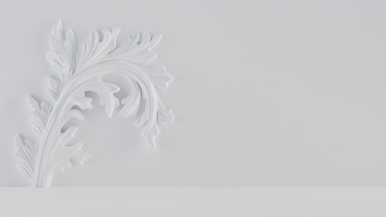 White Art Background 3D Rendering