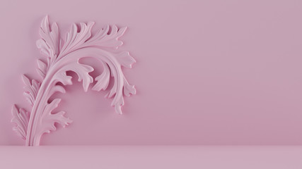 Pink Art Background 3D Rendering