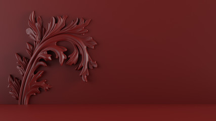 Red Art Background 3D Rendering