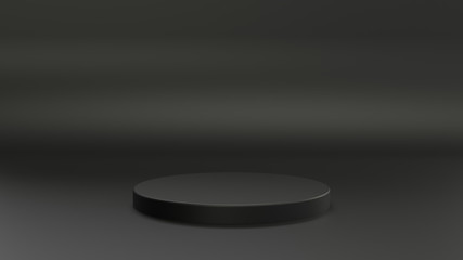 Black Podium 3D Rendering