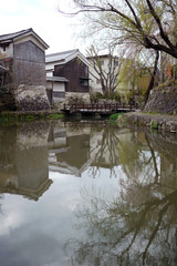 Fototapeta na wymiar 滋賀県近江八幡市の八幡堀の風景