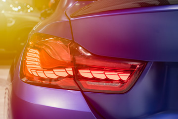 The Closeup Back Red Tail light car