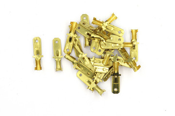 automotive electrical multi pin plastic connectors , male and female connector Plug ,varied electronics connectors isolated on white background