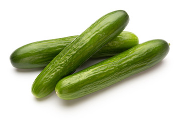 Fresh cucumber on white background.