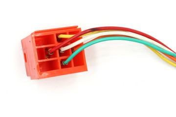socket for electric relay, Relay, magnetic contactor, 12v auto part isolated on white background.