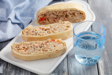 Fish Strudel with salmon