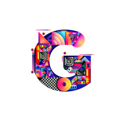 Vector colorful alphabet font letter G for logo, illustration, and background
