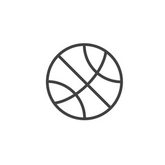Obraz premium Basketball ball line icon. linear style sign for mobile concept and web design. Ball outline vector icon. Symbol, logo illustration. Pixel perfect vector graphics