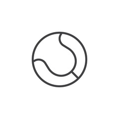Tennis ball line icon. linear style sign for mobile concept and web design. Ball outline vector icon. Symbol, logo illustration. Pixel perfect vector graphics