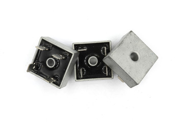 Diode bridge ,This Bridge Rectifier diode use for Power Supply. isolated on white background.
