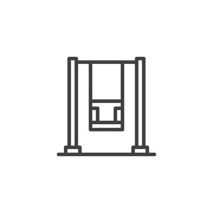 Playground swing line icon. linear style sign for mobile concept and web design. Swing outline vector icon. Recreation symbol, logo illustration. Pixel perfect vector graphics