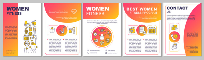 Women fitness brochure template layout