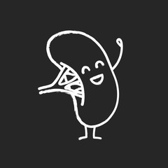 Happy human spleen emoji chalk icon