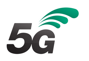 5th generation mobile network logotype. isolated vector 5G icon. high speed connection wireless systems sign. telecommunications standard of faster Internet connection
