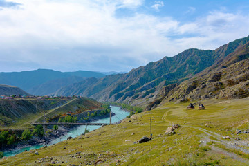 Fototapeta na wymiar Valley of the Katun river in the Altai mountains