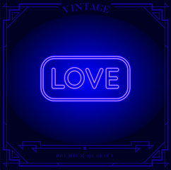 Love Neon light sign. Vector illustration.
