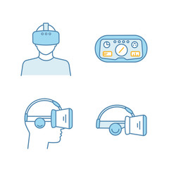 Virtual reality color icons set