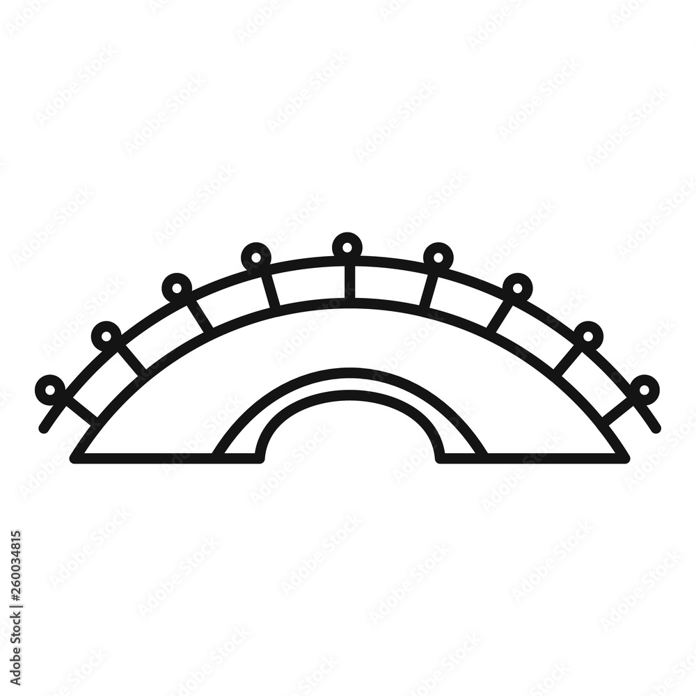 Poster bridge building icon. outline bridge building vector icon for web design isolated on white backgroun