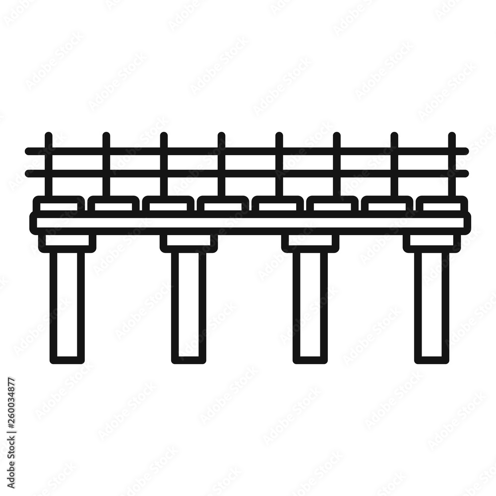 Poster river bridge icon. outline river bridge vector icon for web design isolated on white background