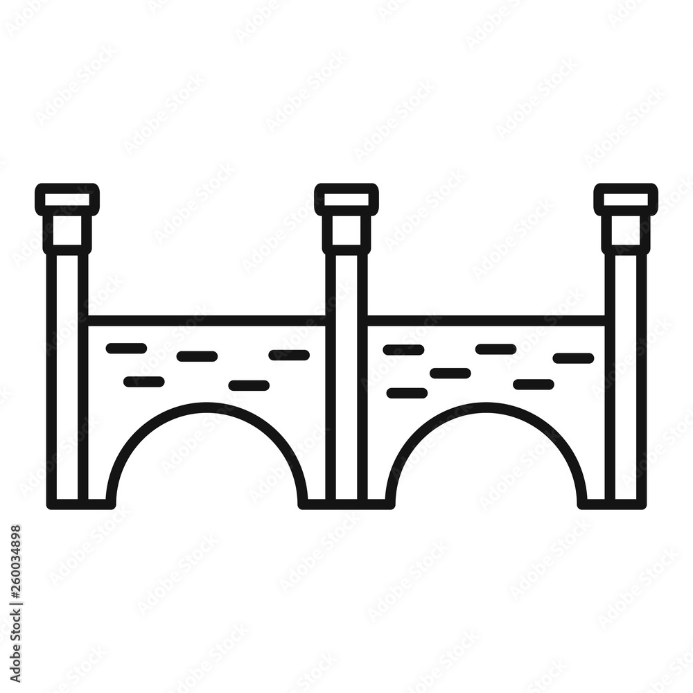 Aufkleber stone bridge icon. outline stone bridge vector icon for web design isolated on white background