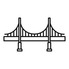 Big metal bridge icon. Outline big metal bridge vector icon for web design isolated on white background