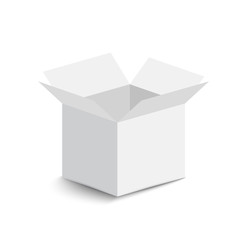 white open box on white background. open box with shadow. vector illustration.