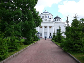 Catherine Park, Tsarskoye Selo. Catherine Palace in Russia, St. Petersburg, visited by tourists...