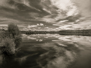 Cloud reflections in Lake, Tasmania
