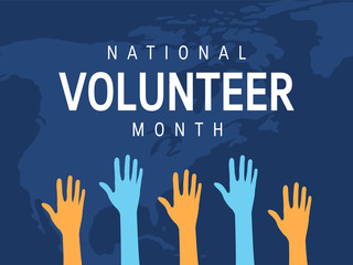 National volunteer month concept in flat style