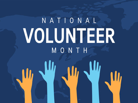 National volunteer month concept in flat style