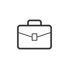Briefcase sign icon in flat style. Suitcase vector illustration on white isolated background. Baggage business concept.