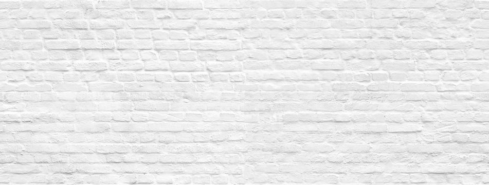 White brick wall background seamless pattern