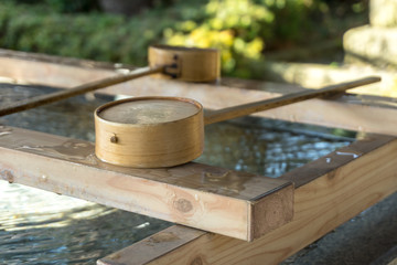 初詣　神社の手水舎