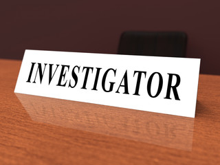 Fbi Investigation Nameplate Depicting Federal Bureau Scrutiny And Analyzing Suspicious Suspect 3d Illustration