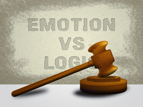 Emotion Vs Logic Words Depicts The Logical Compared With Emotional Mind - 3d Illustration