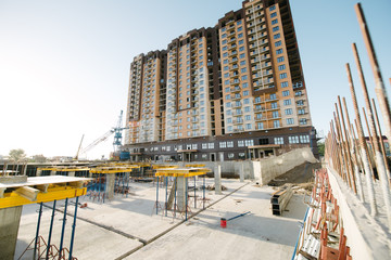 The foundation of a new high-rise building