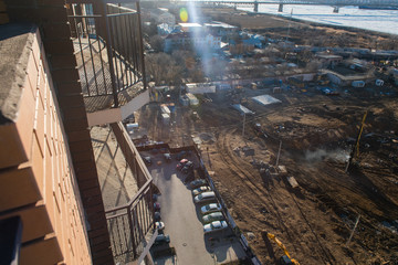 The foundation of a new high-rise building