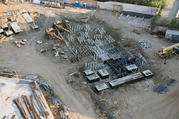 The foundation of a new high-rise building