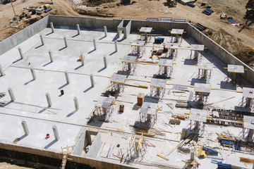The foundation of a new high-rise building