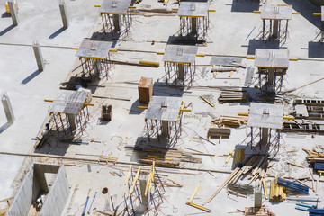 The foundation of a new high-rise building