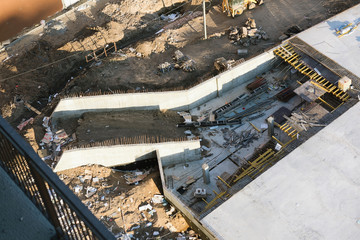The foundation of a new high-rise building