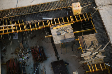 The foundation of a new high-rise building