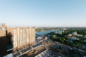 The foundation of a new high-rise building