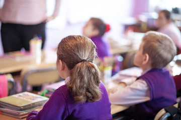 school children are participating actively in class