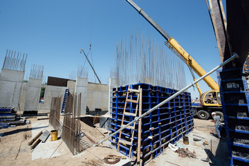The foundation of a new high-rise building