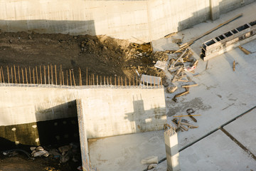 The foundation of a new high-rise building