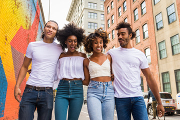 Group of afroamerican friends meeting in New York