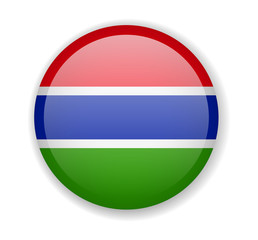 Gambia flag round bright icon on a white background